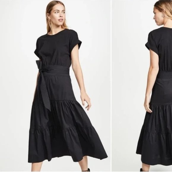 Veronica Beard Dresses & Skirts - Veronica Beard Jeans Trail Black Tiered Midi Dress